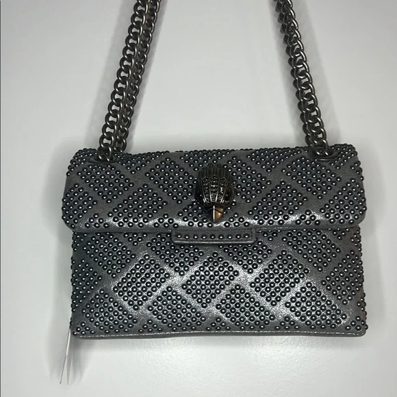 Kurt Geiger Studded Grey Shoulder Bag - Picture 1 of 12